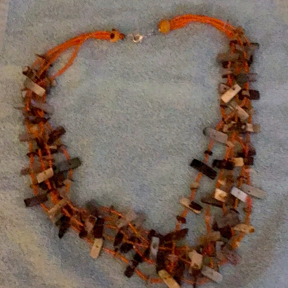 Orange/brown costume necklace